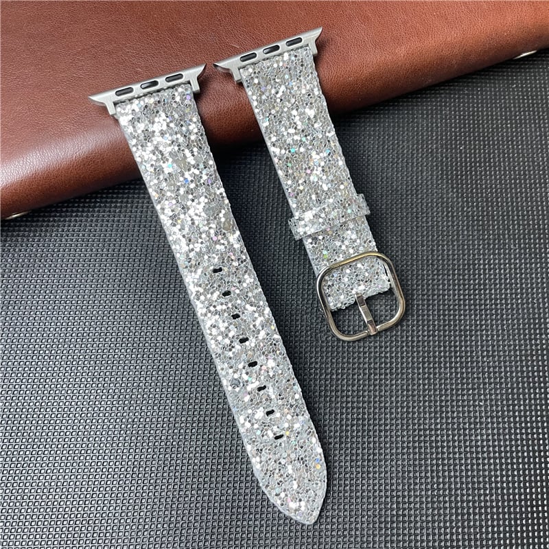 Piemērots Apple Watch, mirdzoša fliteru pulksteņa siksniņa, ādas siksniņa iWatch Ultra