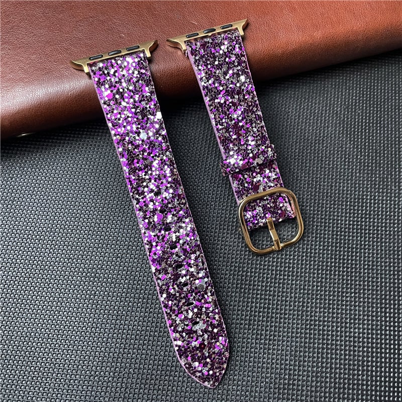 Piemērots Apple Watch, mirdzoša fliteru pulksteņa siksniņa, ādas siksniņa iWatch Ultra