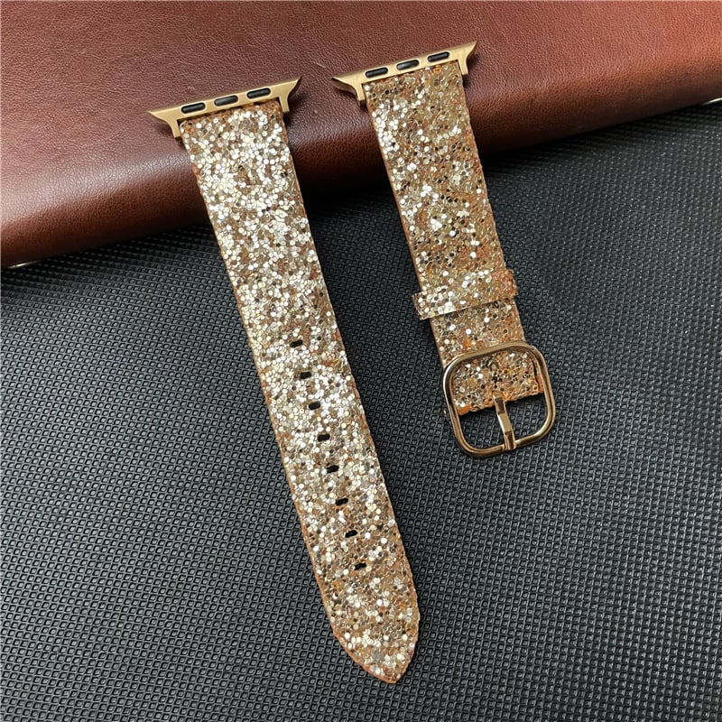 Piemērots Apple Watch, mirdzoša fliteru pulksteņa siksniņa, ādas siksniņa iWatch Ultra