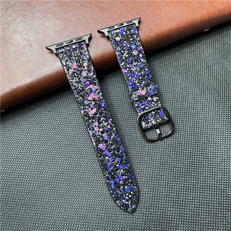 Piemērots Apple Watch, mirdzoša fliteru pulksteņa siksniņa, ādas siksniņa iWatch Ultra