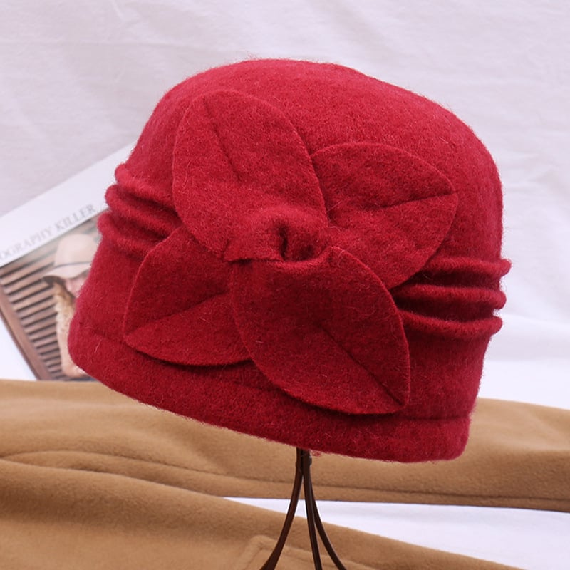 Őszi-téli széles karimájú kalap anyukáknak, multifunkcionális és meleg, négylevelű lóhere és napraforgó mintákkal díszítve középkorúaknak és idősebbeknek.