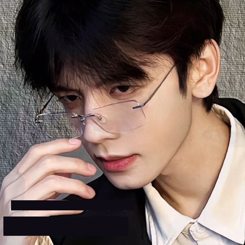 Popularni online okviri za naočale bez okvira s anti-plavim svjetlom u influencer stilu, kvadratni okviri, okviri za dioptrijske naočale za muškarce i žene.