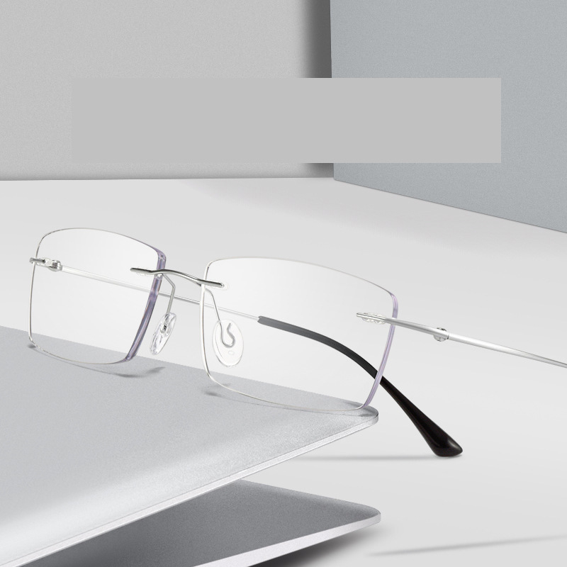Popularni online okviri za naočale bez okvira s anti-plavim svjetlom u influencer stilu, kvadratni okviri, okviri za dioptrijske naočale za muškarce i žene.
