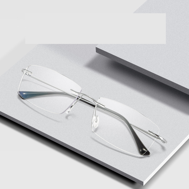 Popularni online okviri za naočale bez okvira s anti-plavim svjetlom u influencer stilu, kvadratni okviri, okviri za dioptrijske naočale za muškarce i žene.