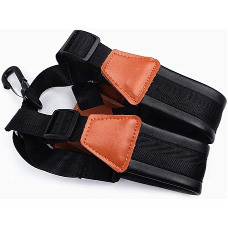 Rūpnīcas vairumtirdzniecības saksofona siksnas ar dubultiem metāla plecu āķiem, īsta āda pieaugušajiem un bērniem, alta un tenora saksofonam