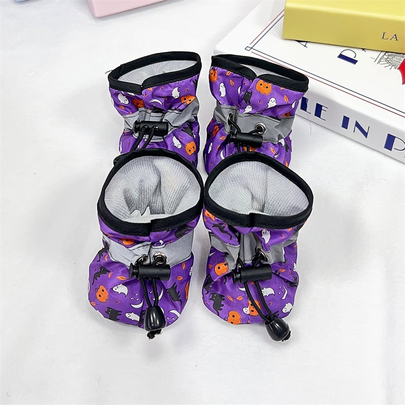 Crossborder Halloween navlake za cipele za kućne ljubimce medvjedića, bišona i male do srednje pse, za sva godišnja doba, set od 4 navlake za cipele s mekim potplatom, otporne na ogrebotine