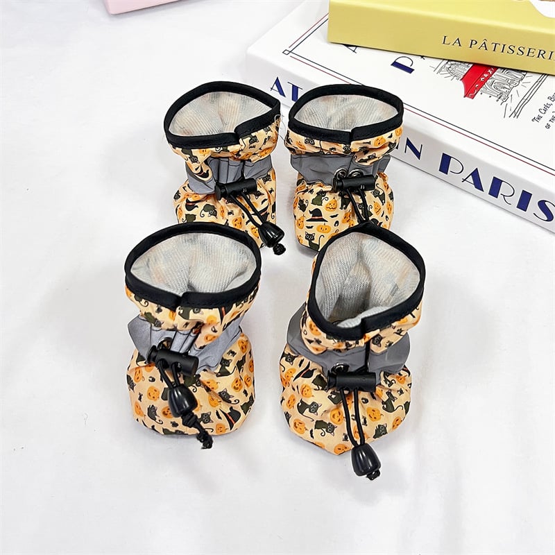 Crossborder Halloween navlake za cipele za kućne ljubimce medvjedića, bišona i male do srednje pse, za sva godišnja doba, set od 4 navlake za cipele s mekim potplatom, otporne na ogrebotine