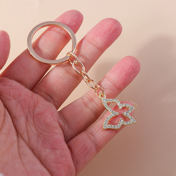 Novi europski i američki prekogranični nakit, moderan dizajn privjeska za ključeve sa životinjama, privjesak za ključeve sa šupljim kristalnim leptirom, privjesak za ključeve