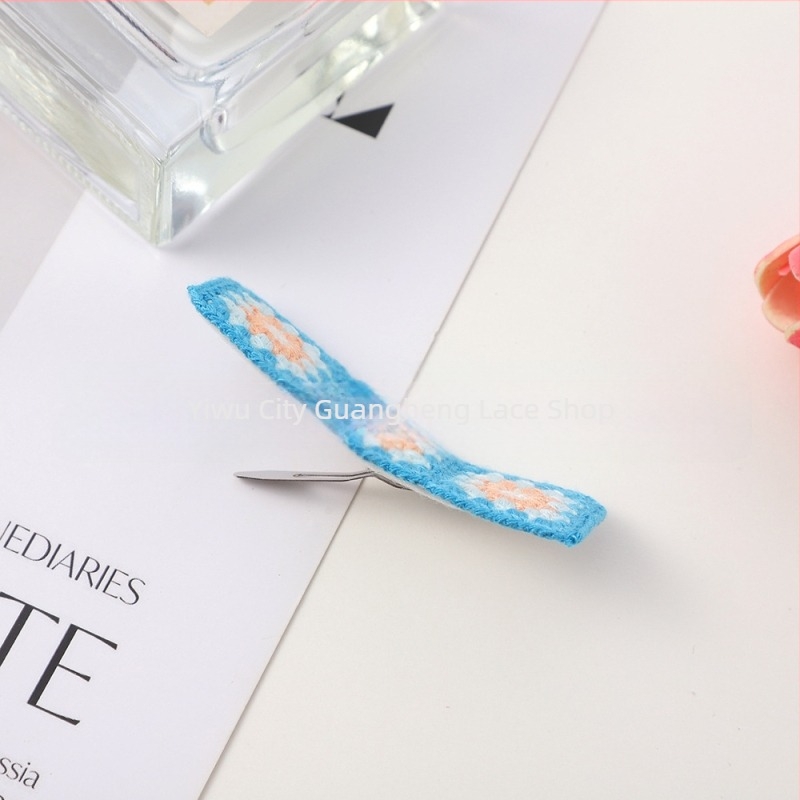 Щипка за коса за деца, ръчно плетена вълнена BB клип, бохемски стил