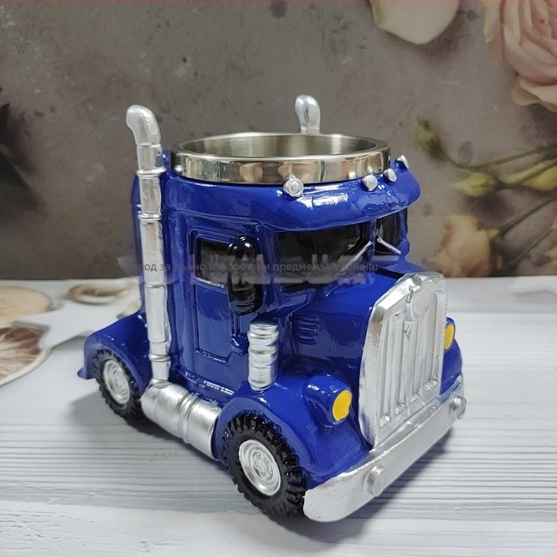 Semi-Truck чаша за кафе Kai Tu KT188 — Карикатура, украса от смола, синтетична смола