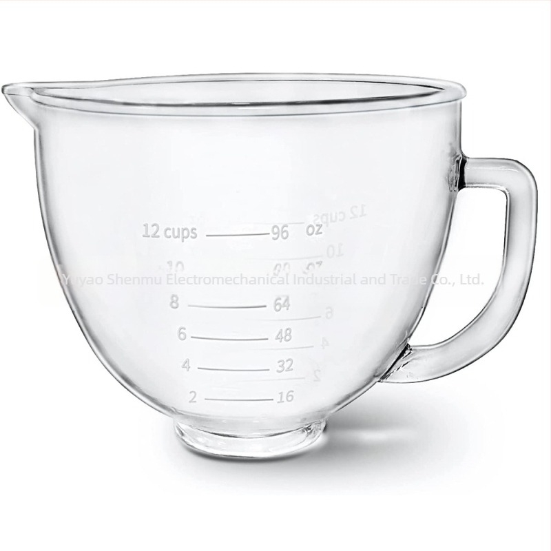 Стъклена купа за разбъркване със скала за измерване за KitchenAid миксер HM-K40
