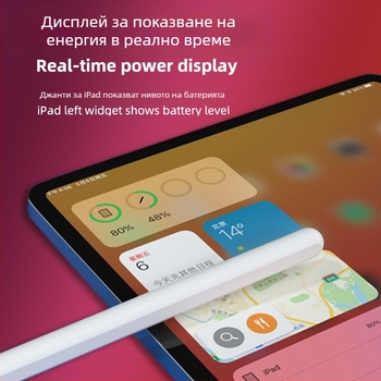 Магнитен стилус за iPad с двойно зареждане, капацитивен, метален корпус