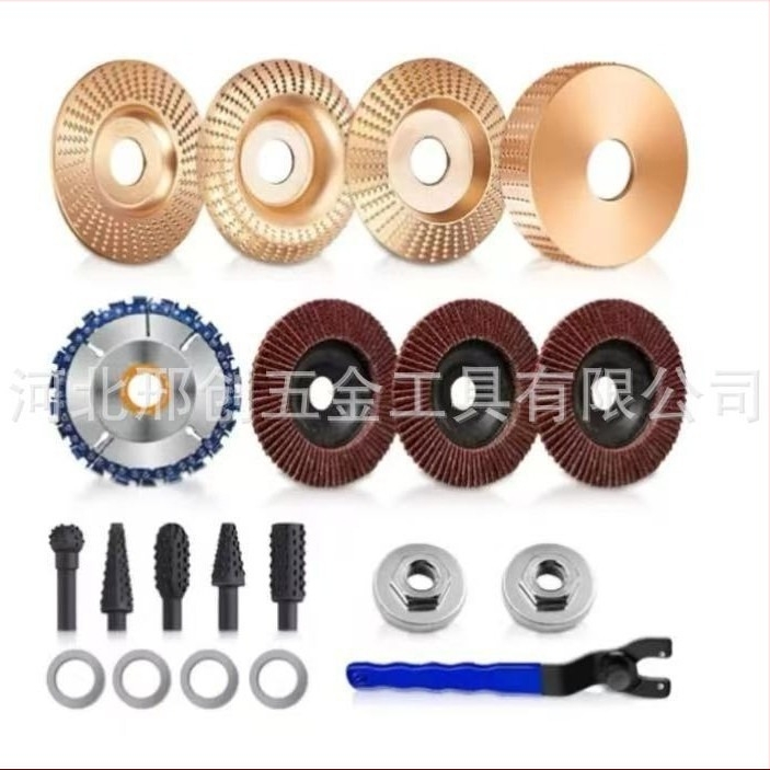 14 парчета дървообработващи шпинделни дискове за ъглошлайф с твърдо кръгло шлайфово колело за заточване на ножове и полиране (За дърво; Шлайфане и рязане; Шпинделни дискове; Твърдо кръгло колело)