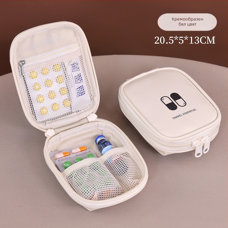 Портативна чанта за лекарства за пътуване, модел 105, кубична форма, PU материал, многофункционална за пътуване