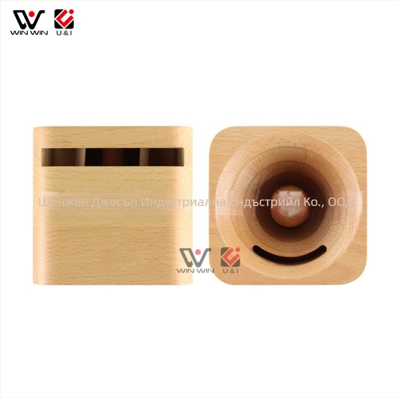 Квадратен дървен усилвател за мобилен телефон със стойка за бюро, бамбук, марка WIN WIN, модерен минималистичен стил
