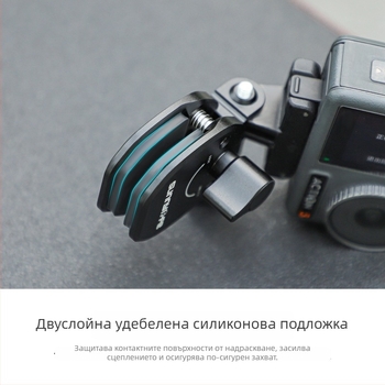 OSMO 360 Мотоциклетна клип-скоба за камера върху ветробран, ZJ846, алуминиева сплав + силикон, 76×41×40 мм, за Action камери