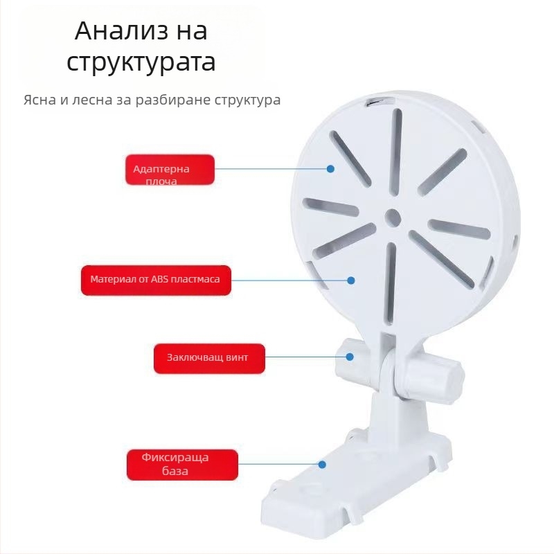 Безпробивна универсална стенна скоба за вътрешни камери за видеонаблюдение (пластмасова, инжекционно формована повърхност, марка Hong Xuan, с оригинална база за монтаж)