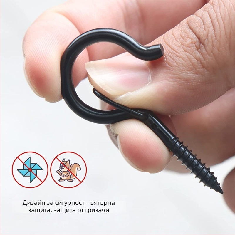 Метална кука за стена, Q-образна пружинна кука, боядисана повърхност, модерен минималистичен стил, подходяща за дневна и балкон