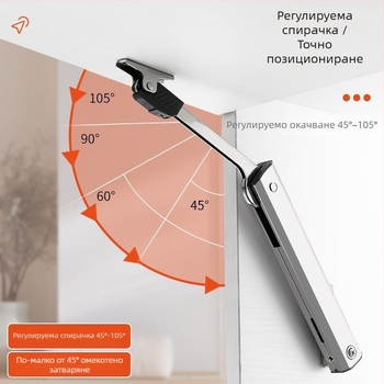 Газов амортисьор за шкафова врата за повдигане, модел G68, студено-валцована стомана, модерен минималистичен стил