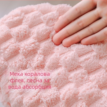 Шапка за сушене на коса с корална флис, 150D, тегло над 200 г, подгъване и плоско тъкане, Tonghua