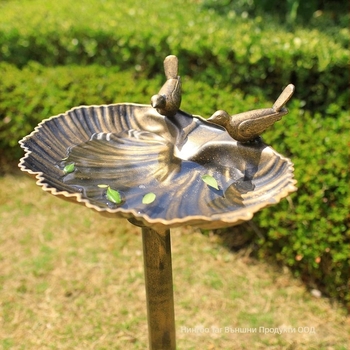 Shell Bird Bath Tub за външен двор — PP материал, марка Targe, универсално приложение, не се сгъва