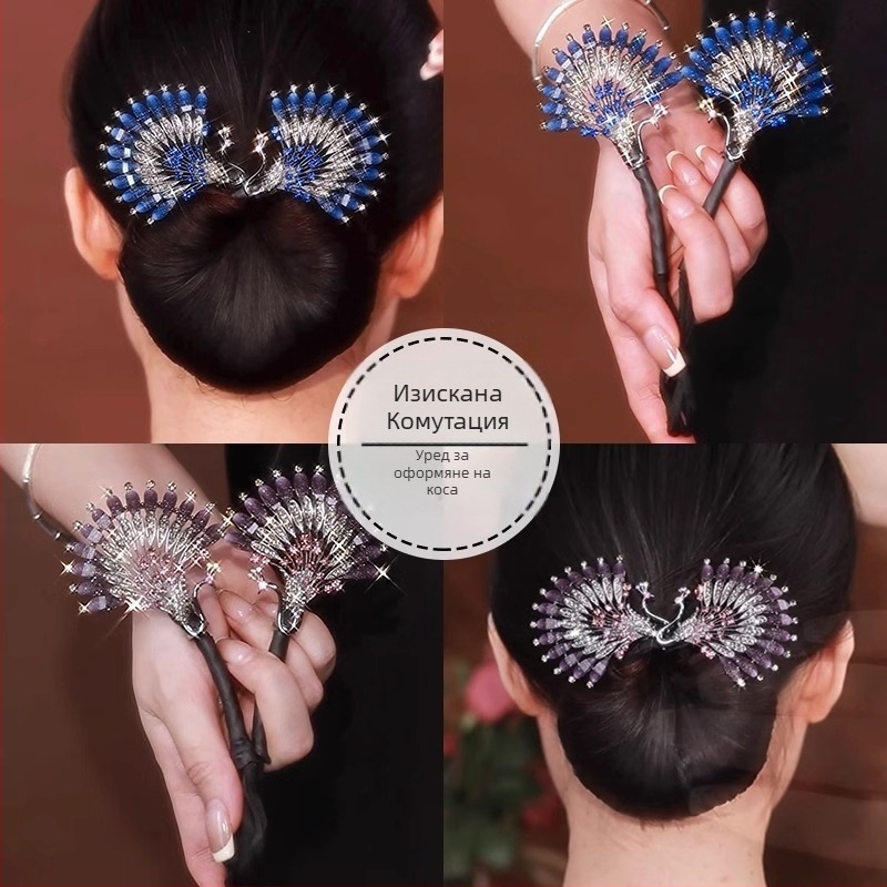 Щипка за коса от сплав – плетена форма, ръчна изработка, корейски стил, пролет 2025