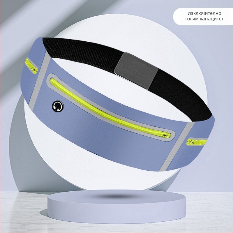 Спортна поясна чанта за бягане, ултралек дизайн, полиестер, подплата от найлон, едноцветен стил, подходяща за открити спортове