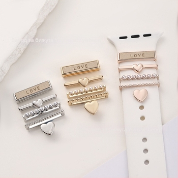 Apple Watch гривна - силиконова закопчалка с сърцевиден дизайн, универсална съвместимост, марка yishequ