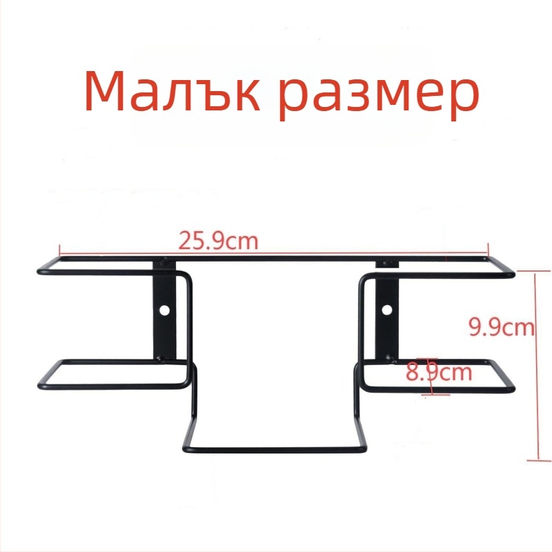 Стенно държач за ръкавици, метален, индустриален стил, еднослоен, монтаж чрез завинтване, за настолно съхранение