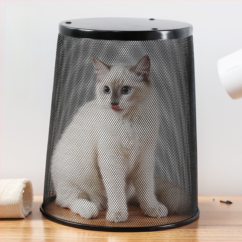 Кръгло метално кошче за боклук, цилиндрична форма, без капак, капацитет под 4 л, за домашно използване в кухня и баня