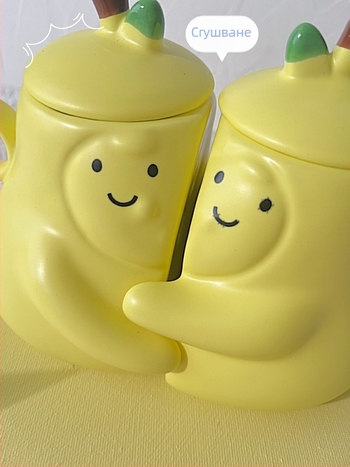 Керамична чаша за двойки в японски стил, мотив Pear Hug, номер на продукта ltao1004069380