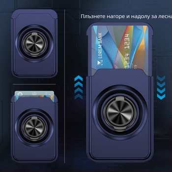 Магнитна стойка за iPhone със джоб за карта — PC прозрачен, матиран завършек, N52 магнит, инжекционно формована, поддръжка за персонализация, съвместим с iPhone 12-14 серия