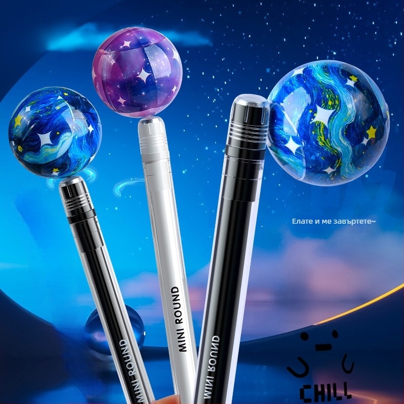 Балпойнт писалка с магнитна левитация – въртяща се фиджет писалка, Cartoon серия, пластмасов корпус, незаличаващо мастило