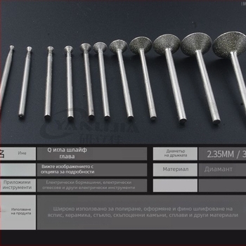 Диамантена конкавна шлайф-глава за електрически шлайф; инструмент за полиране на нефритени топчета