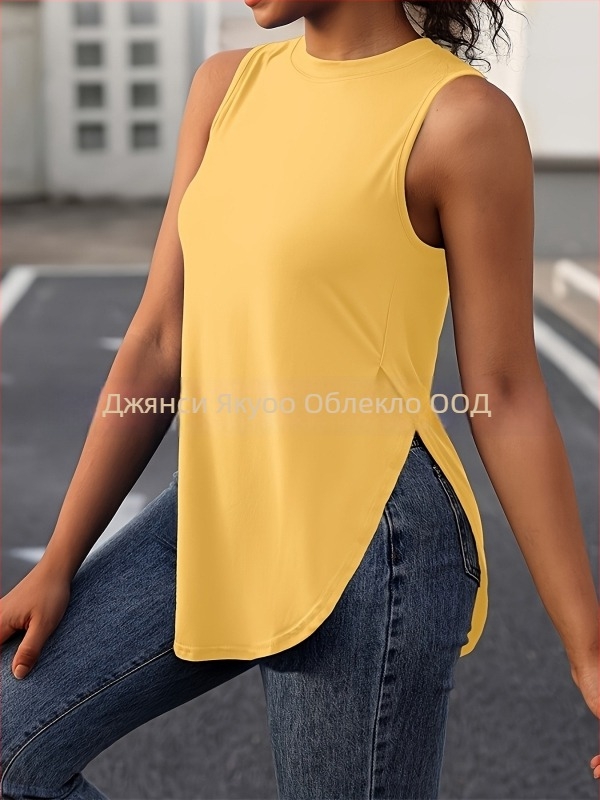 Безръкав потник, свободна кройка, полиестер 95%+, висока еластичност, за възрастни жени
