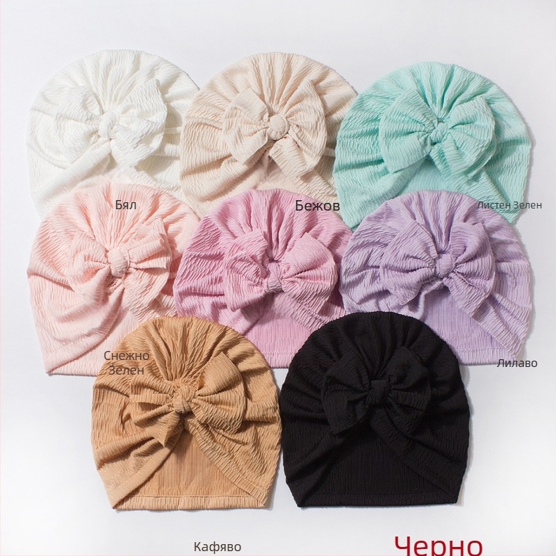 Бебешка качулка с панделка, защита на фонтанелата, слънцезащита, дишаща, ветроустойчива, тай дай обработка