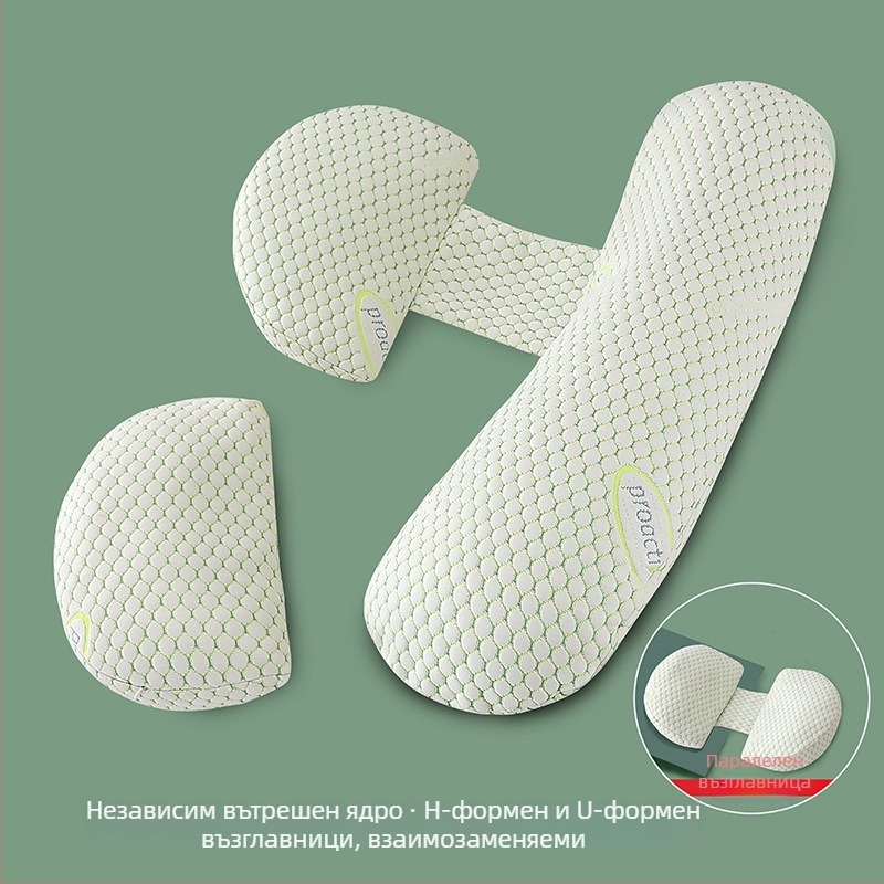 Възглавница за бременни с У-образна форма | марка Blue Love Flower | ядро: 100% памук | тегло 1.05–1.50 кг | подходяща за цялата бременност