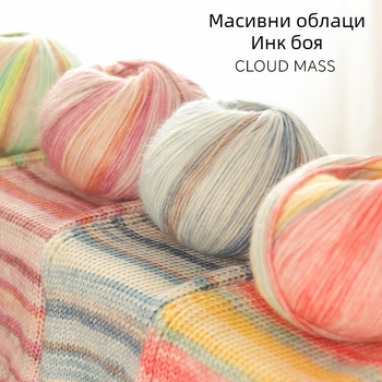 Ръчно плетен шал от мохерова прежда — Semi-Worsted, мотка, №889