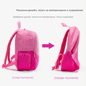 Детска раница Единорог, Оксфорд плат, дишаща, ултралека, презрамки с въздушни възглавници