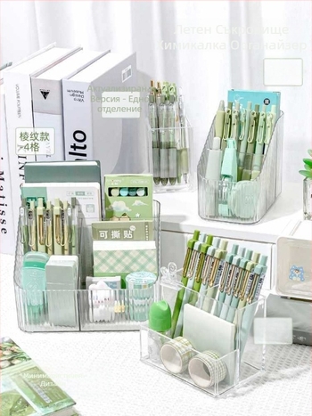 Акрилен прозрачен държач за писалки с голям капацитет — органайзер за бюро за деца, подходящ за подарък на съученик (Коледа)