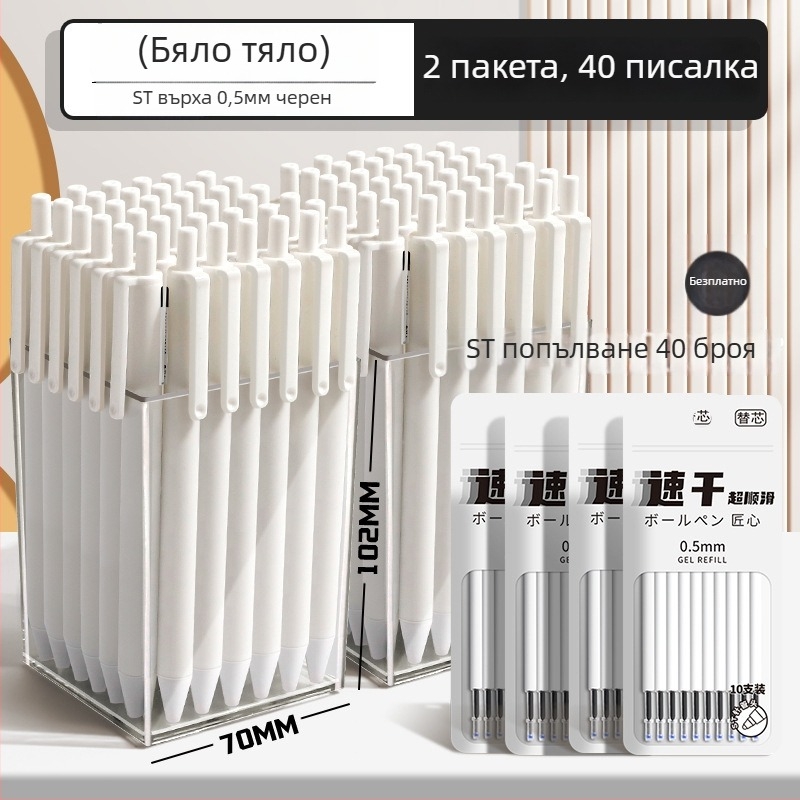 Барел-тип гел писалка с натисков Mechanizmом, бързосъхнеща за изпити, пластмасов корпус, серия Marvel