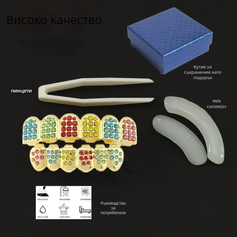 Зъбна украса за костюми - сплав, електроплатина, карикатурен стил, свеж и сладък дизайн, пролет 2025