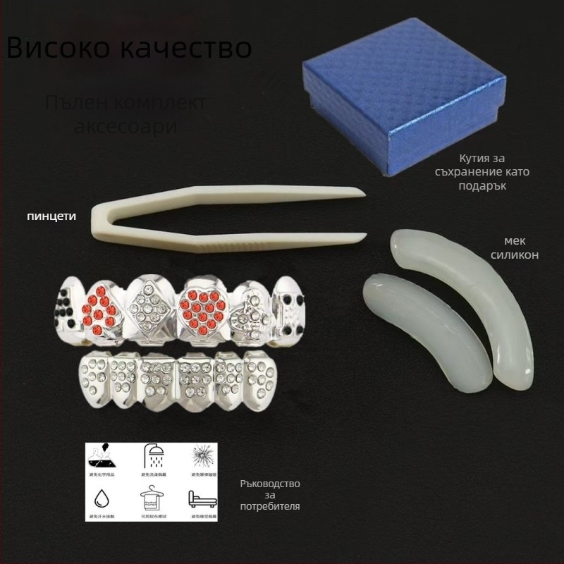 Зъбна украса за костюми - сплав, електроплатина, карикатурен стил, свеж и сладък дизайн, пролет 2025