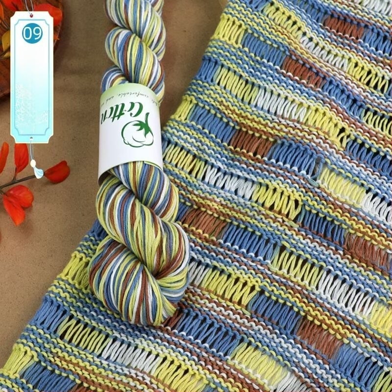 Прежда за DIY плетене: чист памук, ръчно боядисана прежда със сегментно боядисване, за детски пуловер и шал