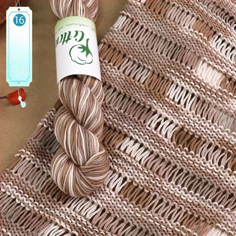 Прежда за DIY плетене: чист памук, ръчно боядисана прежда със сегментно боядисване, за детски пуловер и шал