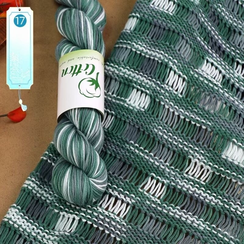 Прежда за DIY плетене: чист памук, ръчно боядисана прежда със сегментно боядисване, за детски пуловер и шал