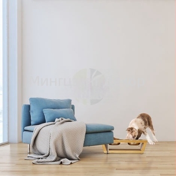 Стойка за купи за домашни любимци от бамбук, модел H198, марка Mingjiang, 8 броя в опаковка (Материал: бамбук; Модел: H198; Бранд: Mingjiang; Опаковка: 8 броя)