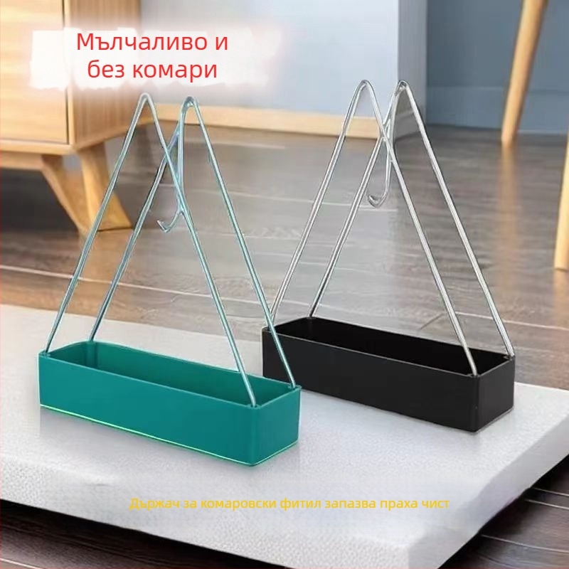 Висящ държач за инсенс против комари, триъгълен дизайн, ковано желязо и сандалово дърво, за домашна употреба
