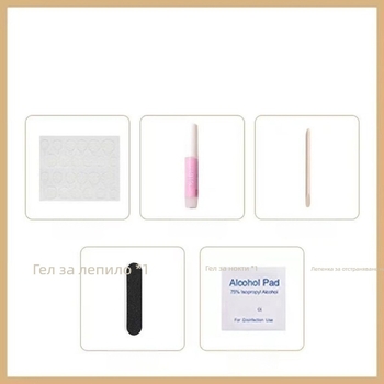 Изкуствени дълги нокти с капковидна форма и розов мотив, ултра тънки и без шевове, ръчно изработени, готови за нанасяне