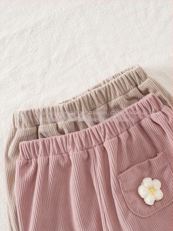 Унисекс детски спортно-ежедневни панталони от памучно-полиестерова смес, с талия средна височина и еластичен колан, за деца на възраст 1–3 години, пролет и есен.